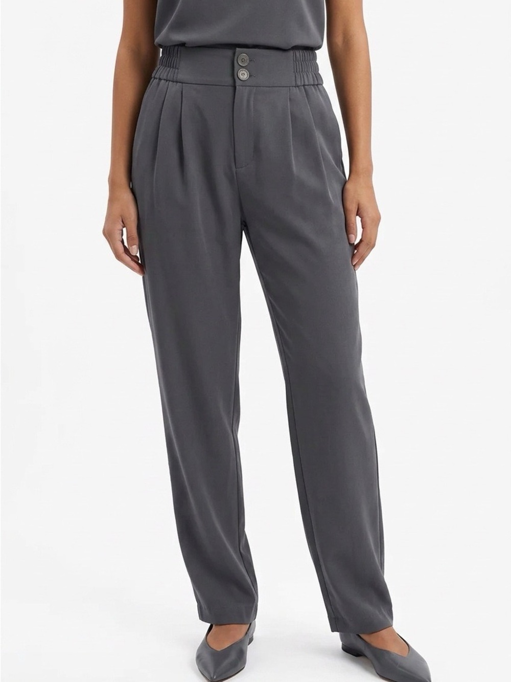 2218 - High-Waist Pleated Men’s Pants - Gray